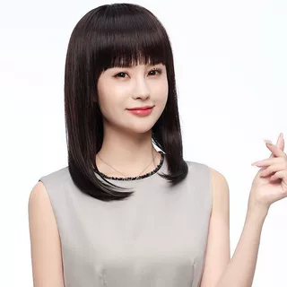 定制假发全头套女真人发丝混丝减龄中老年妈妈披肩真发混丝假发套