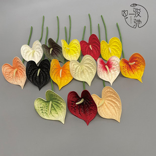 High imitation single pu Red Palm artificial flower wedding living room decoration fake flower flower arrangement flower material feel soft glue red palm wholesale