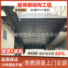 电动移动膜结构停车棚仓库推拉棚户外阳蓬雨篷遮阳遮风活动伸缩棚