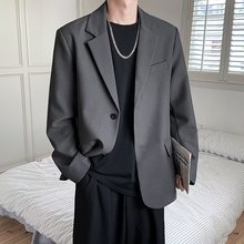 韩系轻熟风痞帅休闲西装男士春秋季2024新款男生宽松西服夹克外套