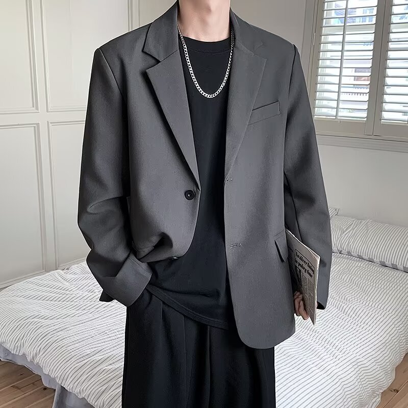 Korean Style Light Mature Style Loose Casual Suit Men's Spring and Autumn 2024 New Style Loose Suit Jacket for Boys