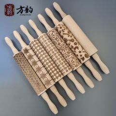 レーザー彫刻面杖創意模様めん棒陶芸エンボス杖ビスケット金型ローラー面杖