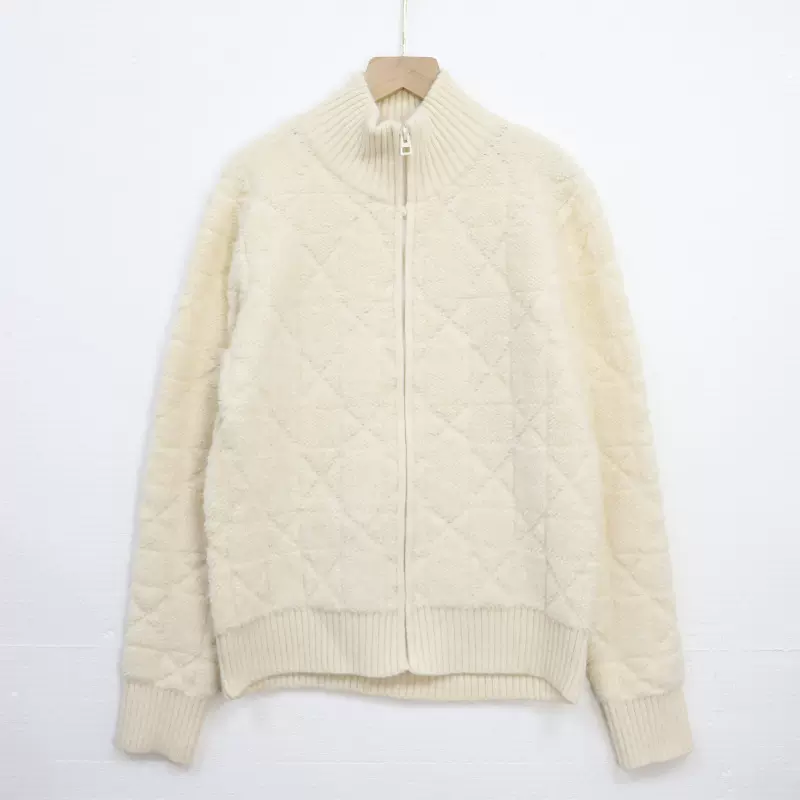 个性重工刺绣立领毛衣女冬季设计感拉链开衫宽松保暖针织外套潮