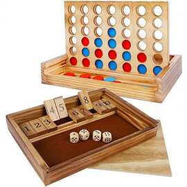 木质立体四子棋跨境批发亲子桌面互动木制玩具儿童益智玩具