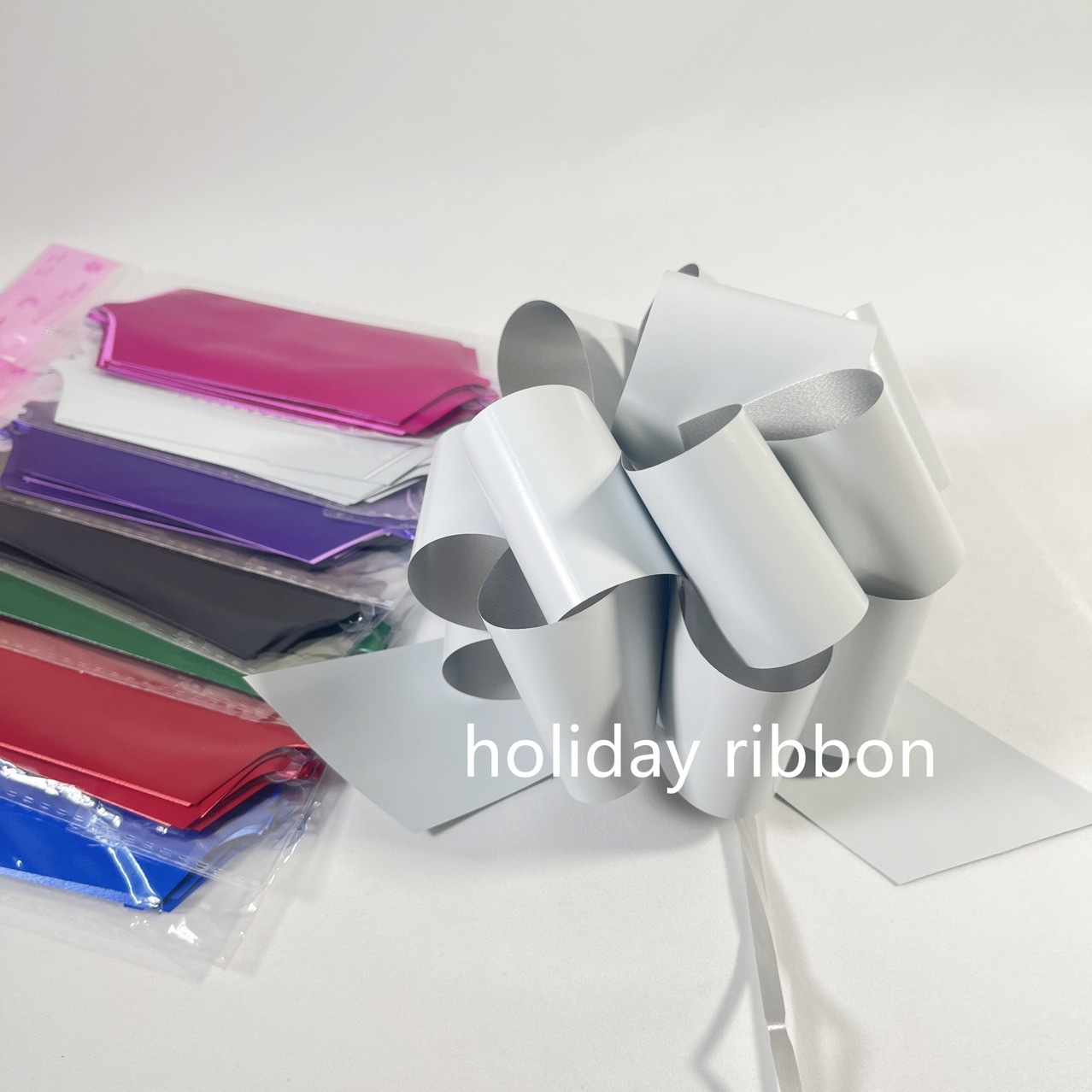 PP bola de plástico mano de flores de regalo de cinta de color, arco de flores de fiesta creativa multicolor