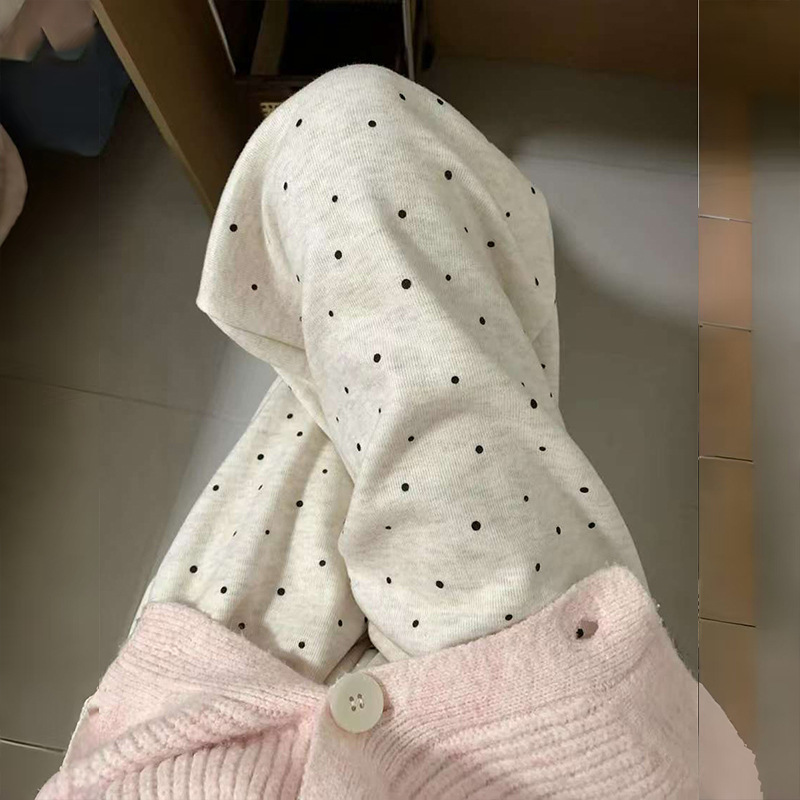 Lazy Style Dotted Glutinous Rice Pants for Women Early Autumn New Fat Girl mm Loose Slimming Look Draped Straight Wide Leg Casual Pants