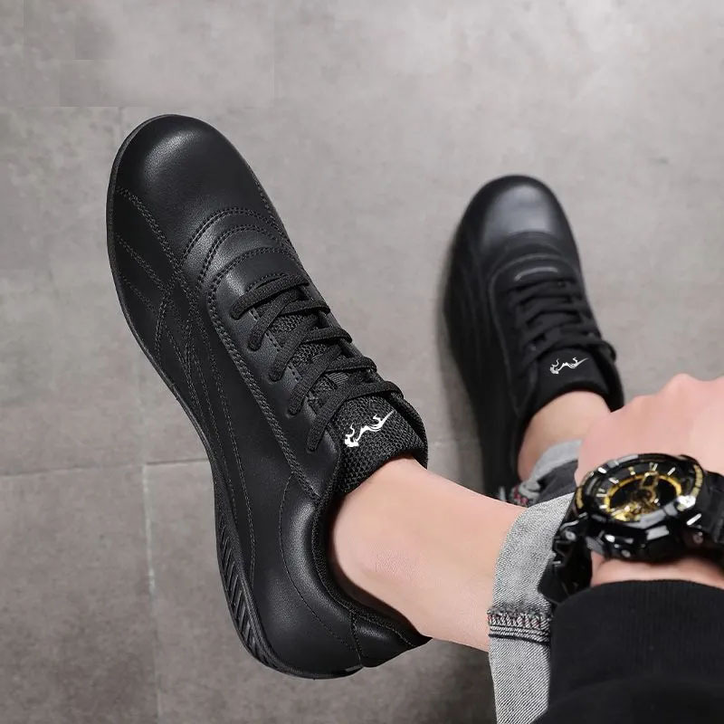 2024 zapatos de hombre, zapatos deportivos de primavera y otoño, zapatos blancos impermeables de cuero de suela suave para hombre, zapatos de viaje de ocio para correr antideslizantes