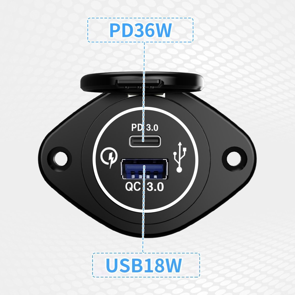 Modified multi-function car mobile phone charger bus saloon car yacht QC3.0USB port PD3.0 fast charging waterproof