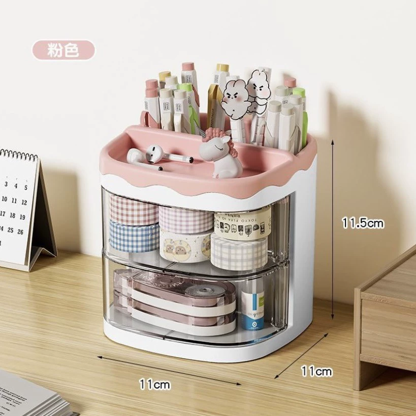 Stationery Combination Drawer Box, HIPS/Polystyrene/PP, 1–3 Drawers, Desk Organizer