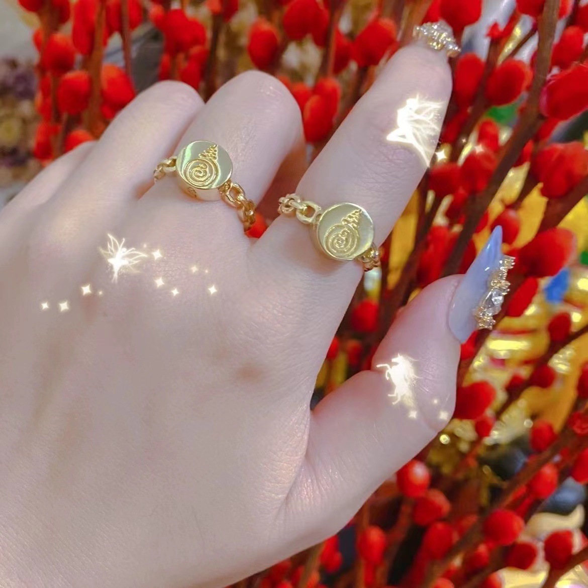 泰国佛牌龙婆莱亿万富翁戒指男女同款开口可调节个性时尚小众手饰