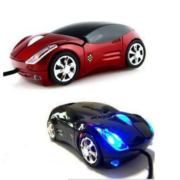 Mouse Wholesale Wired Ferrari K-Style Cartoon Car USB Photoelectric Model Computer Mini Laser
