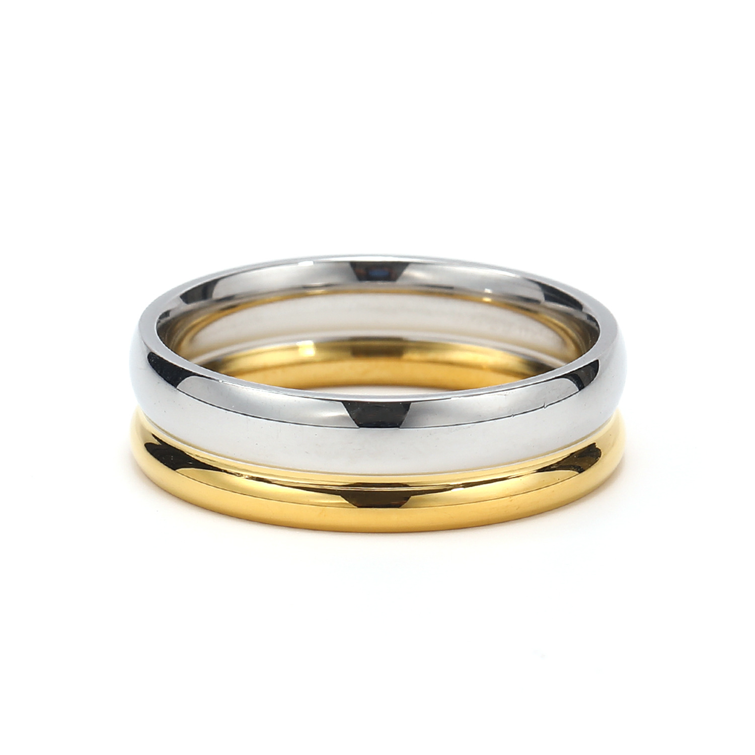 Plating Design Titanium Steel Simple Style Color Block Plating Rings