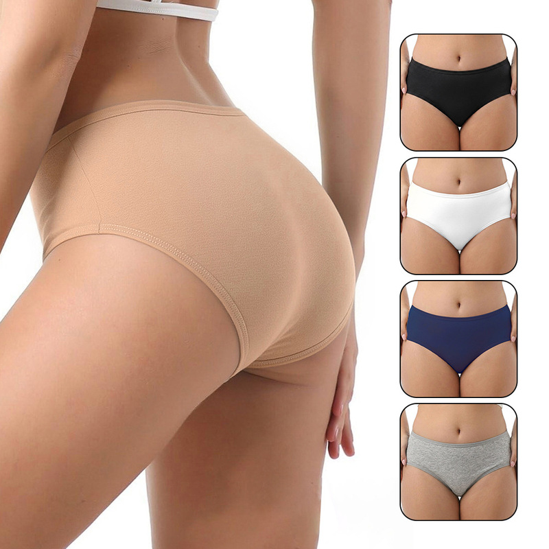 Cross-border plus-size women's underwear, 40-count combed cotton briefs, women's mid-waist comfortable plus-size shorts for foreign trade Cross-border plus-size women's underwear, 40-count combed cotton briefs, women's mid-waist comfortable plus-size shorts for foreign trade