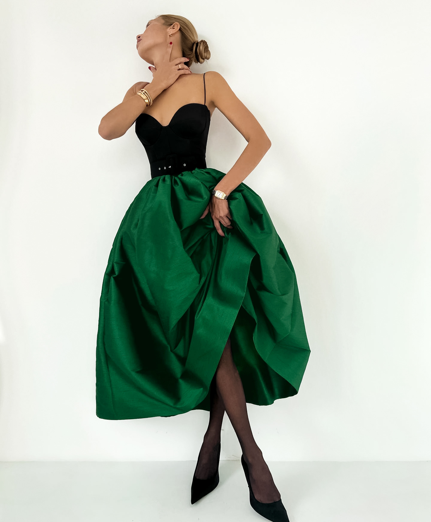 Naiste kleit ühevärviline vabaaja õhuke seelik_voghion.com