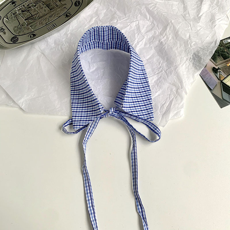 Estilo infantil pequeño rombo azul y blanco