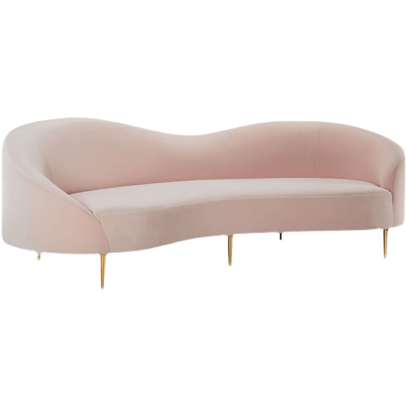 Salón de belleza de lujo nórdico moderno sofá curvo de forma especial minimalista y creativo sala de modelo de ocio villa sofá de recepción