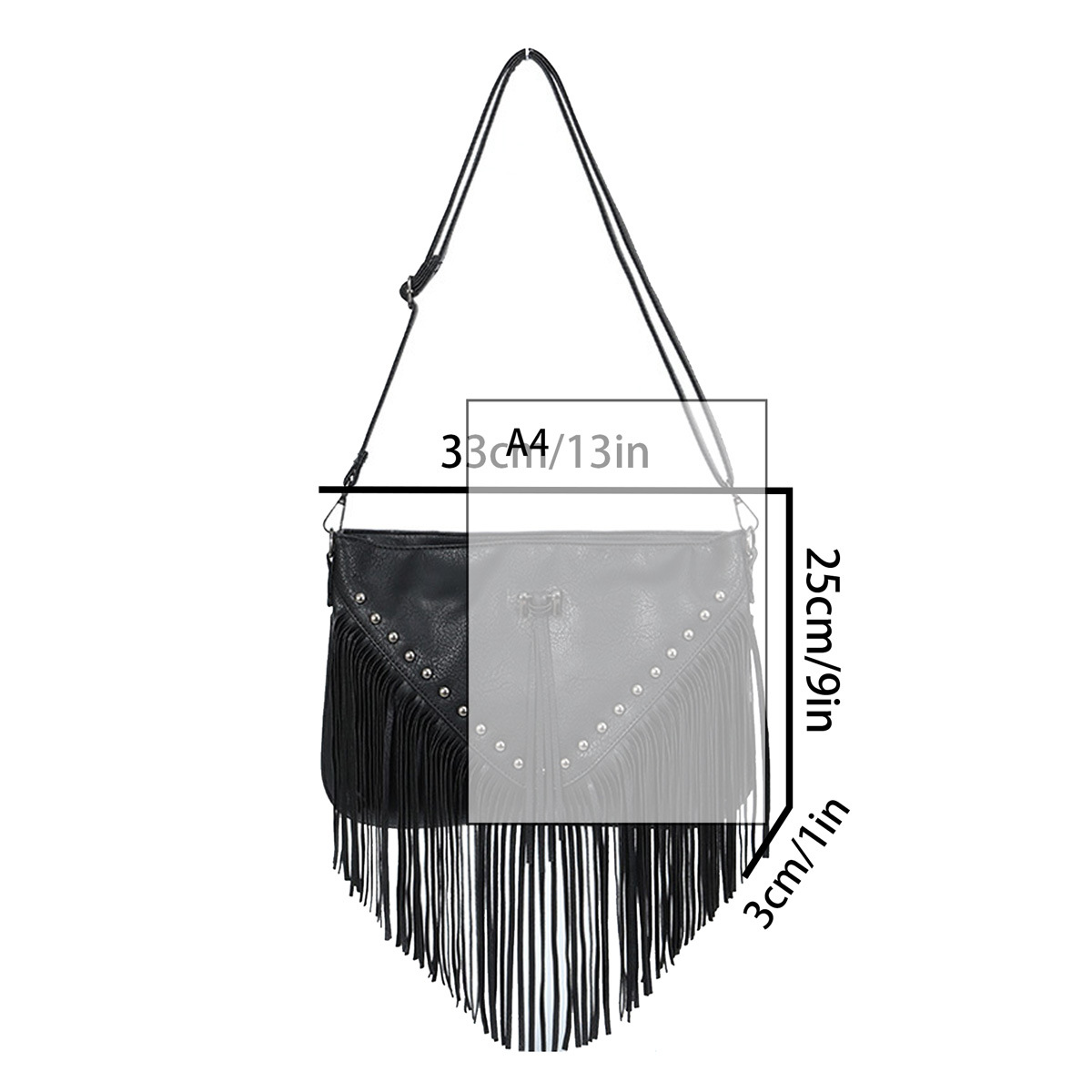 Borsa a tracolla in pelle morbida borchiata con nappe donna_voghion.com