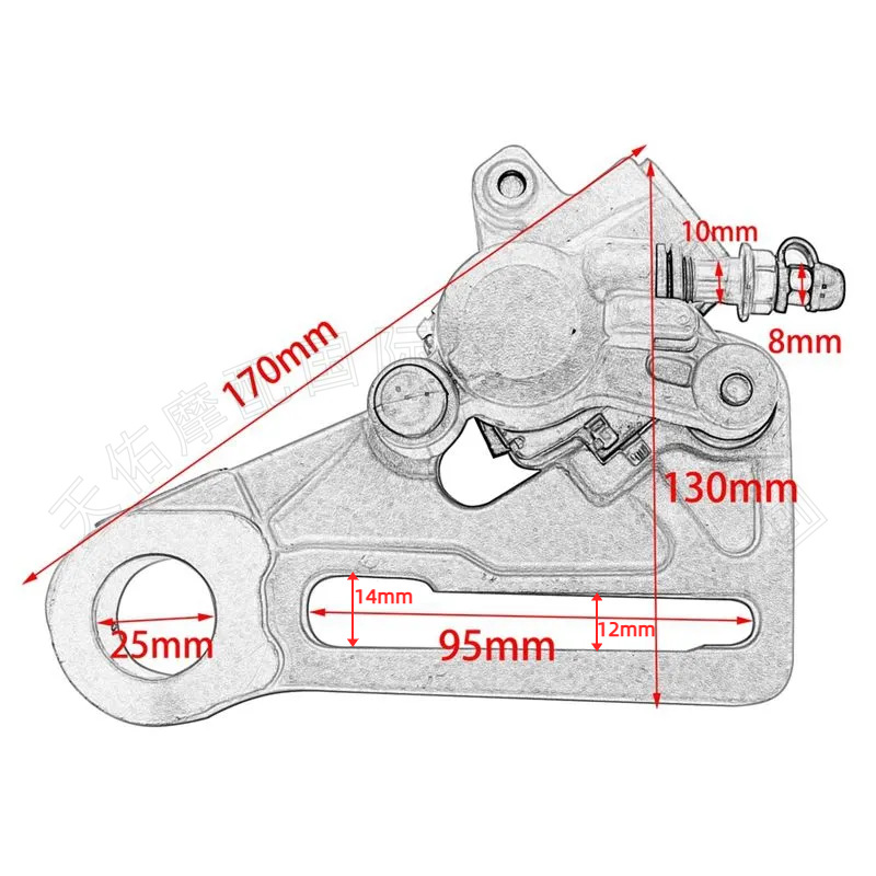 The lower pump of the hydraulic rear brake caliper for off-road motorcycles is suitable for KTM Husqvarna