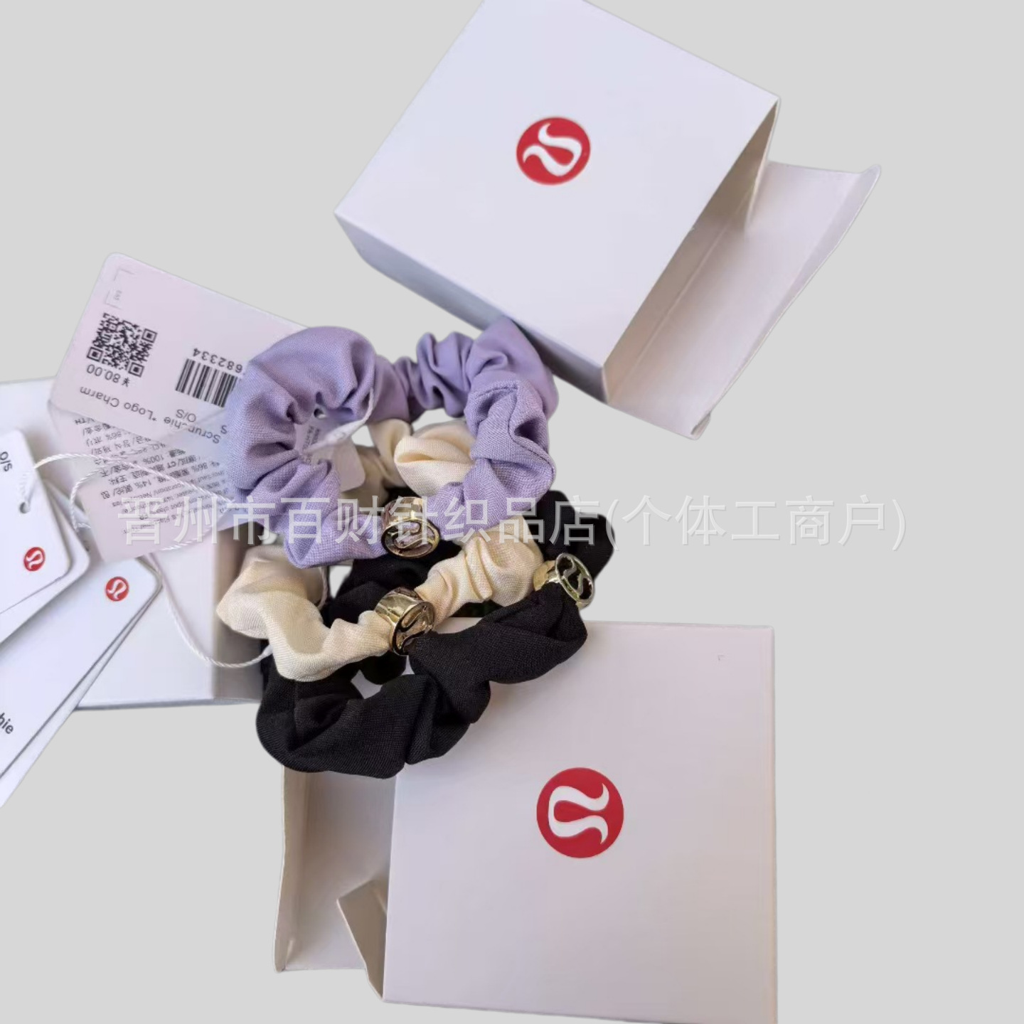 Lulu Hair Tie Scrunchie Women's Logo Hair Tie Solid Color Ponytail Hair Rope Elastic Hair Band Hair Tie