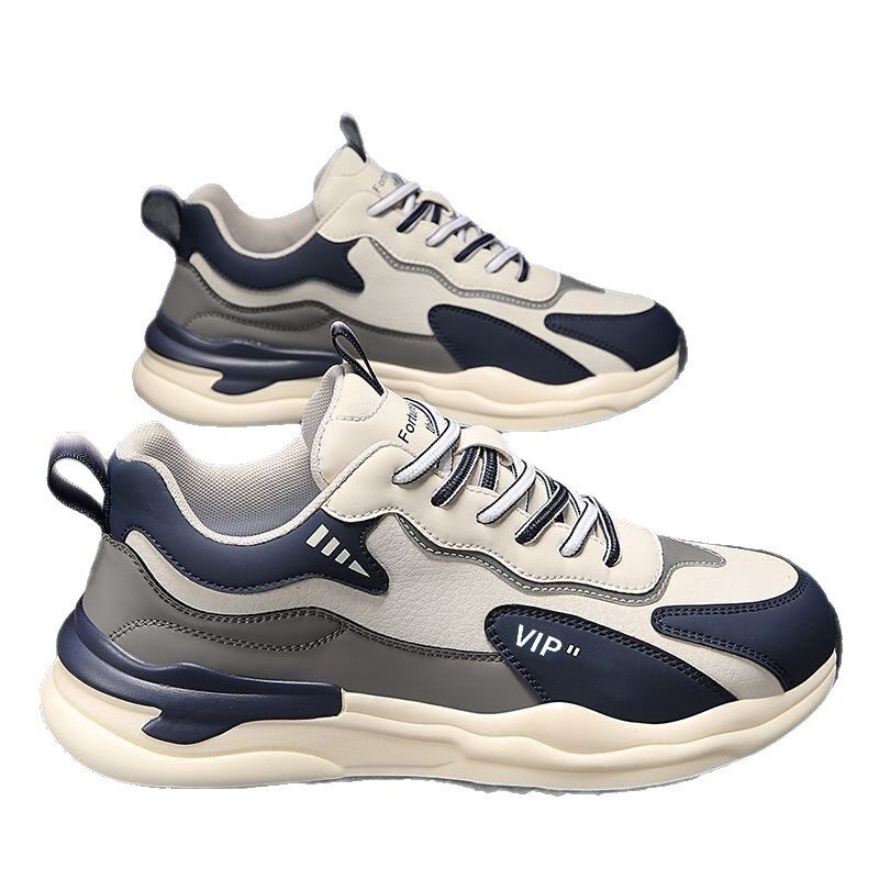 Giày thể thao nam da nhân tạo cổ thấp đế EVA chống trượt, kiểu sneaker thường ngày — A505 màu xanh, A505 đen
