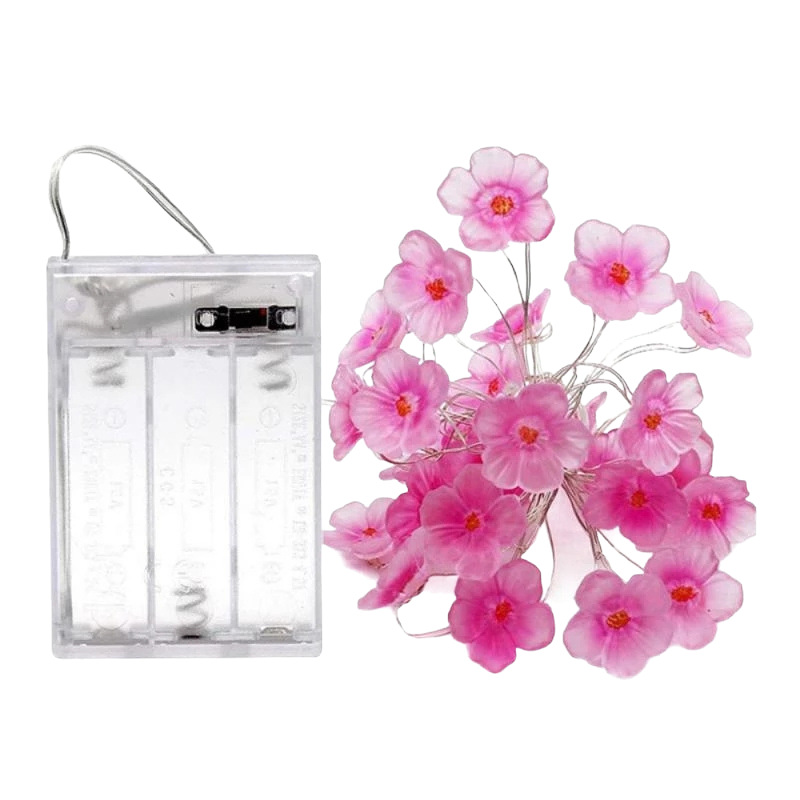 Nuevos productos de lámpara de alambre de cobre LED cadena de lámpara rosa de cereza lámpara de flores de melocotón lámpara de vacaciones lámpara de decoración fábrica directa