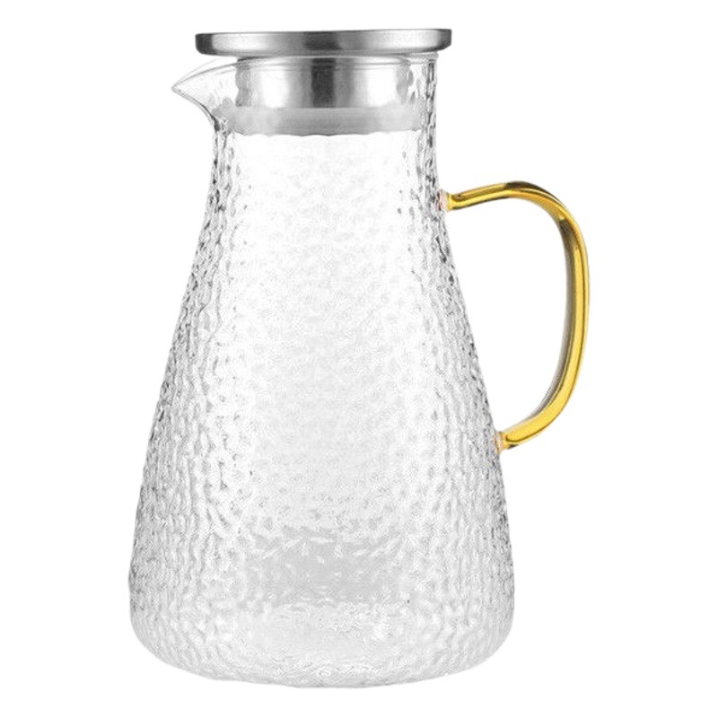 Traje de hervidor de vidrio martillado grueso de borosilicato al por mayor resistente al frío resistente al calor hogar calentado hervidor de agua frío de gran capacidad