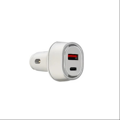 Suitable for Huawei Honor Super Fast Charging 100W One-To-Two Cigarette Lighter Adapter Pd30W Car Charger (Mobil şarj cihazları) - 735usb-a-super-fast-charging-type-cpd30wmulti-protocol-fast-charging48w-white-bare-metal-bag