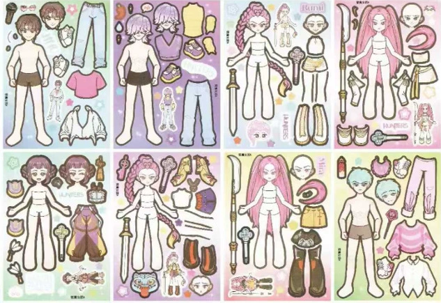 Cartoon children's sticker, stickers, does not require cutting, scheduler