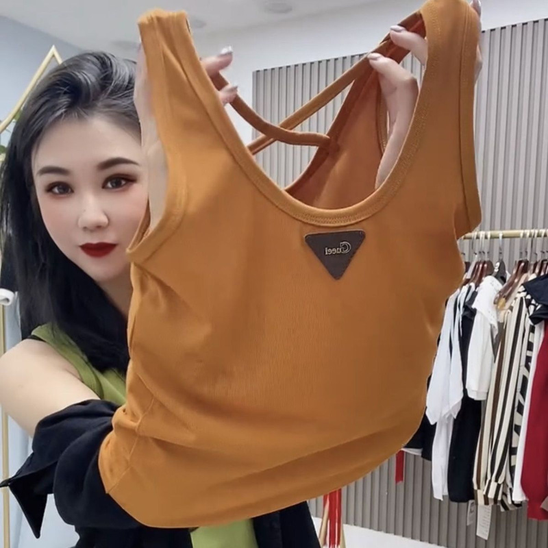 Foreign Trade Summer Western Style Small Shirt Heavy Industry Triangle U-Neck Elastic Slim Vest Base Shirt Fashion Interior plus size