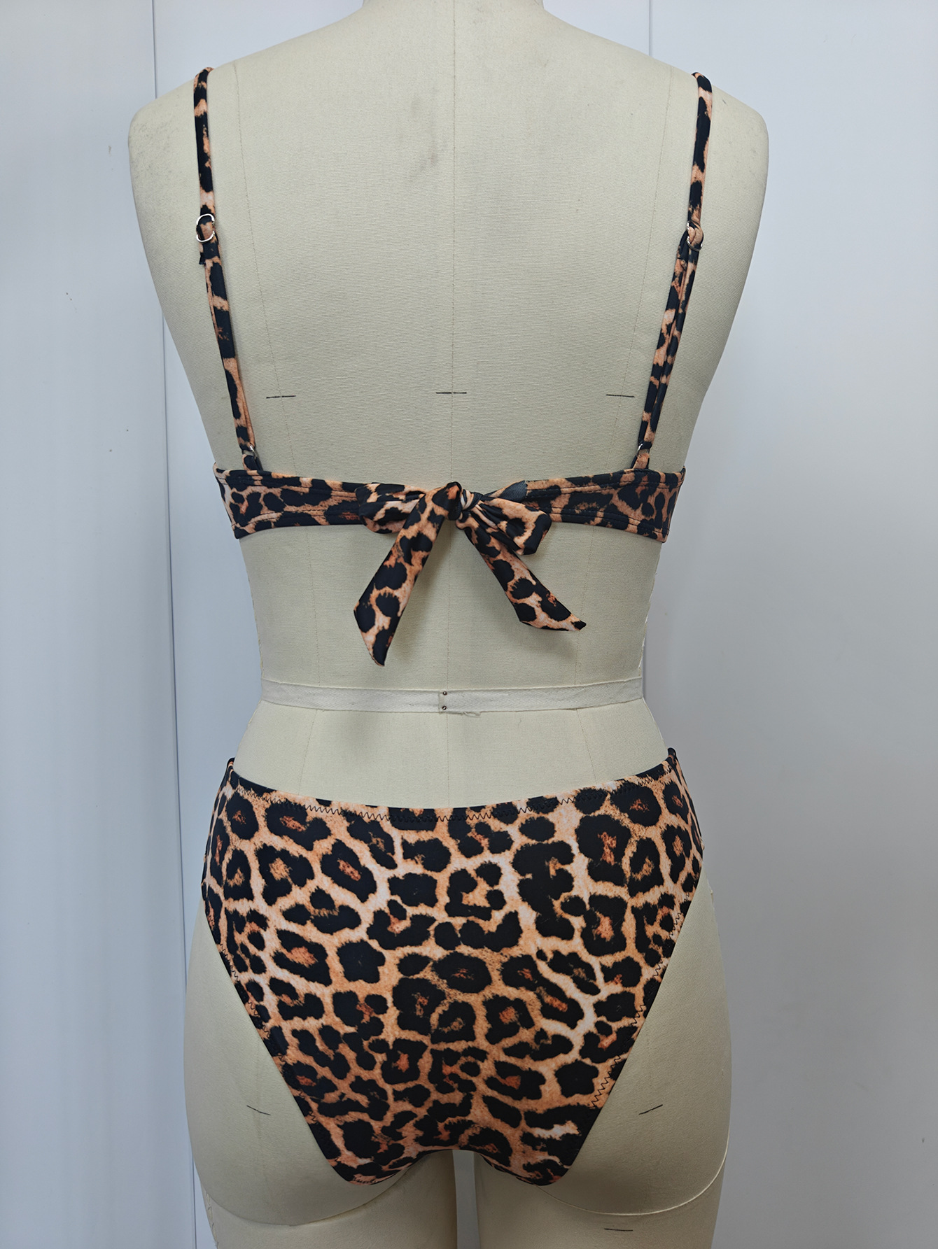 Damen Bikini Set Mit Leopardenmuster Gepolstert Bügellos Bademode_voghion.com