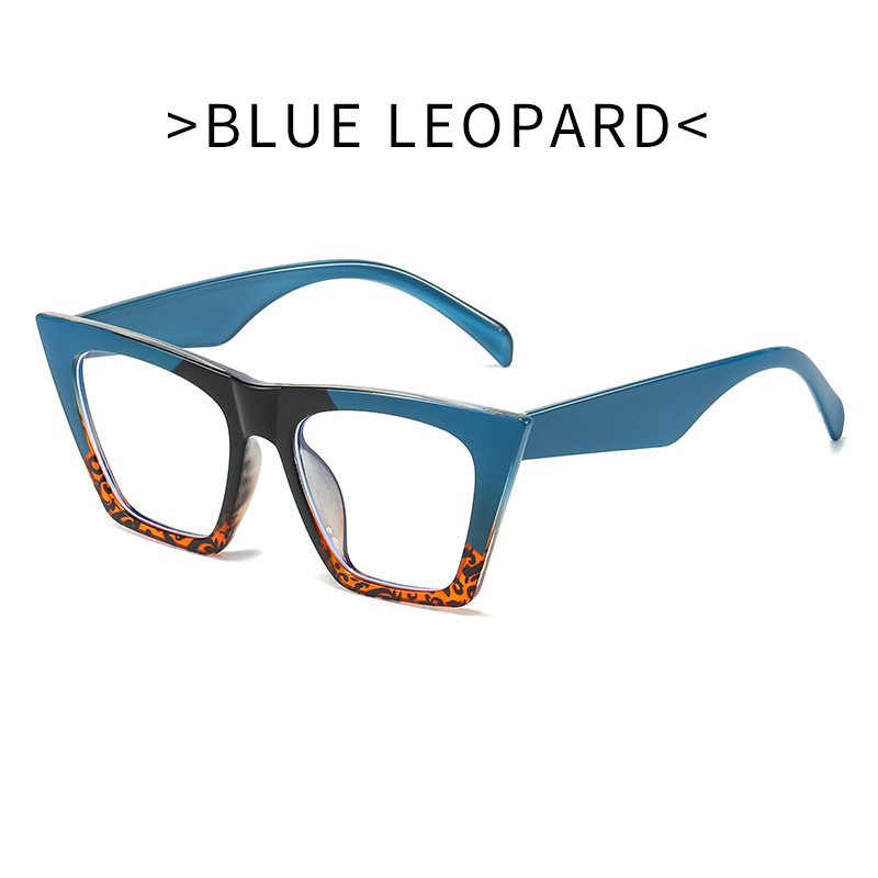 Gafas lisas de ojo de gato estilo ins color a juego marco grande gafas de luz anti-azul Gafas de computadora de moda transfronteriza europea y americana 98057