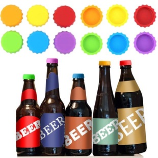 Cross-border Hot Sale Silicone Beer Bottle Cap Fresh-keeping Cap Silicone Bottle Cap Sealing Cap Eco-friendly Edible Grade Factory in stock