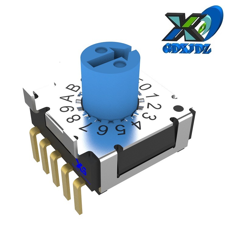 侧贴16位编码旋转开关 侧拨16位编码开关 防水侧贴旋转编码开关