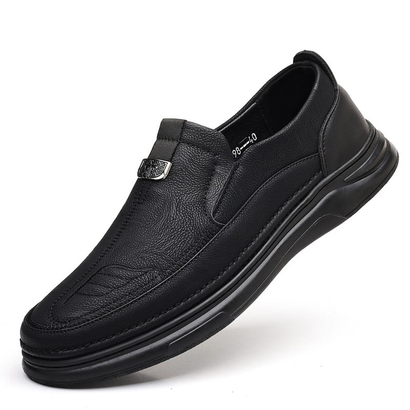Giày lười nam da mềm mũi nhọn đế thấp chống trượt, kiểu mới phong cách casual — 998