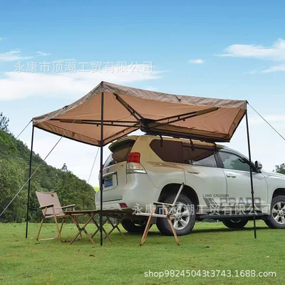Side Tent, Avtomobil yan çətirləri - khaki-with-lights-2m