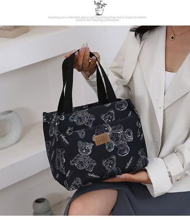 New handbag bento for mommy and office workers. Oxford cloth with rice for work. Fashionable lunch box with large capacity undefined