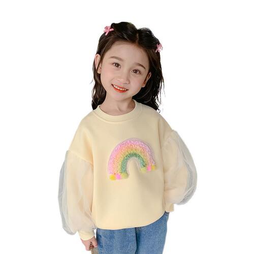 Cute and Fashionable Spring and Autumn New Children's Sweatshirt for Girls, Suitable for Middle and Small Children
