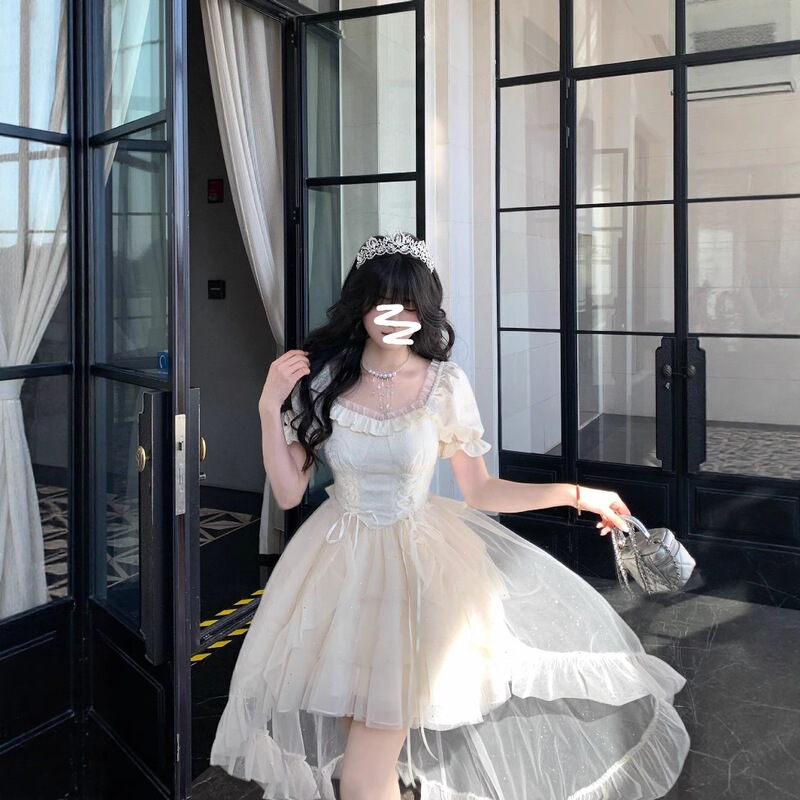 Blovelan Half-Dress Love Story Big Bow Princess Dress Jacquard Puffy Glittery Train Dress Birthday Dress Trendy Blovelan Half-Dress Love Story Big Bow Princess Dress Jacquard Puffy Glittery Train Dress Birthday Dress Trendy