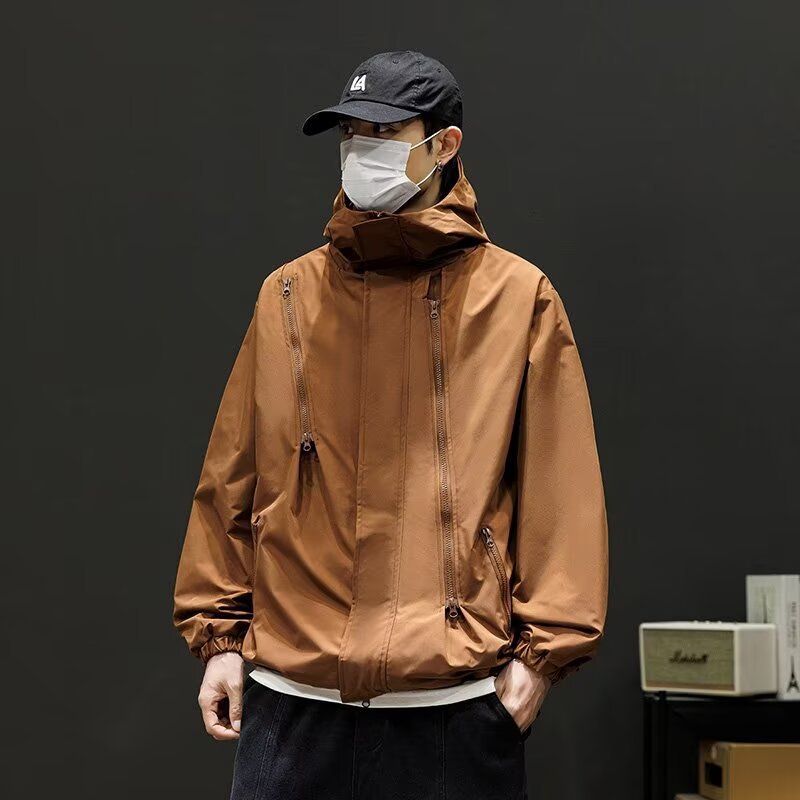 Zipper con capuz para hombres abrigos de otoño pareja trajes de montaña chaqueta chaqueta impermeable