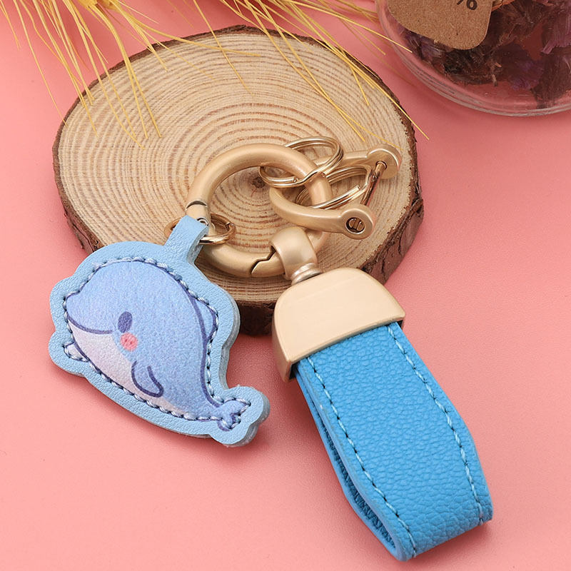 Nuevo llavero de piel de cordero francés pequeño llavero fresco colgante mini bolso corto colgante pequeño joyería