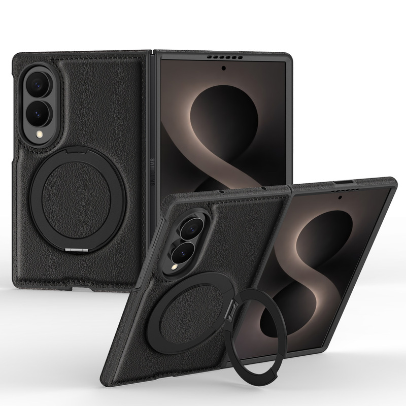 Suitable for Samsung Zfold8 Mobile Phone Case, Leather 360-Degree Rotating Magnetic Stand, Zfold8Ultra Foldable Protective Case