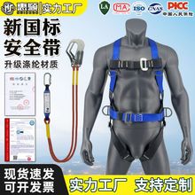 跨境五点式安全带5点式高空作业全身式国标安全带双大钩带护腰板