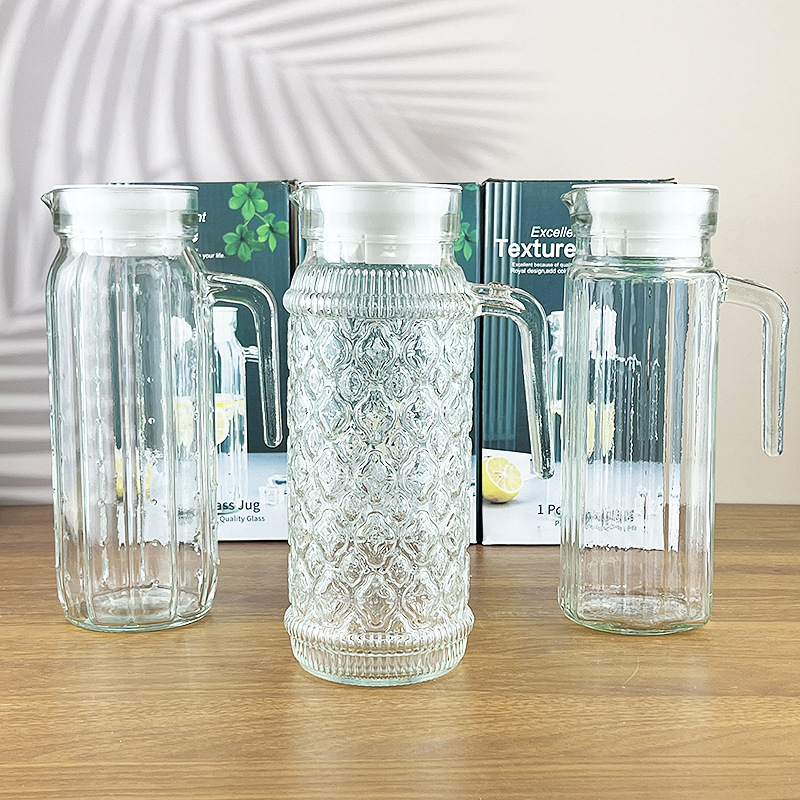 Una sola jarra de agua fría de vidrio Hotel doméstico botella de agua fría de gran capacidad botella de agua fría octogonal olla de jugo de frutas para hacer té