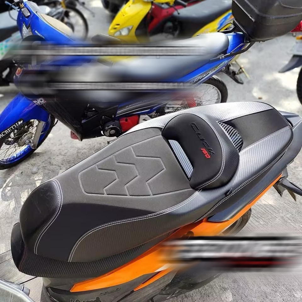 Suitable for Honda Vario160 Modified Motorcycle Seat Cushion Pu Leather Waterproof Anti-Slip Mat Click160 Seat Cover