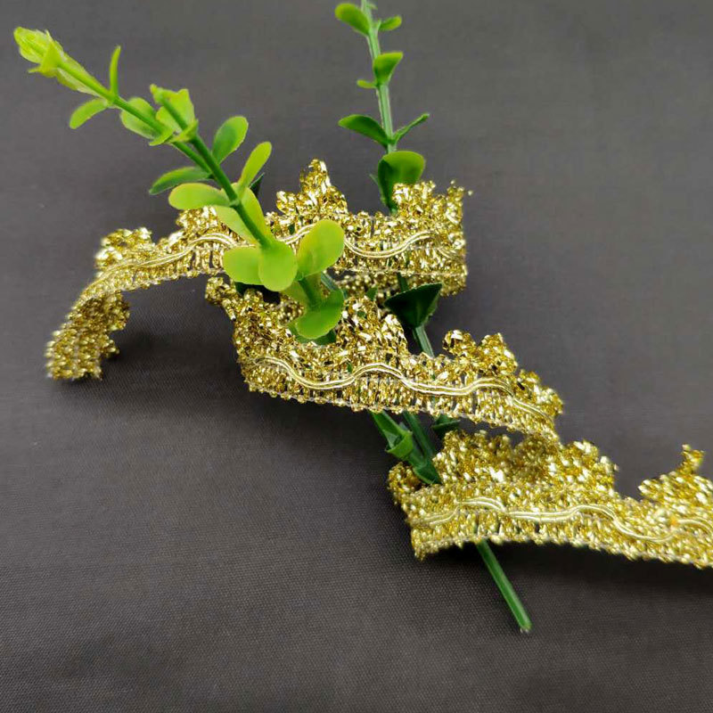 供应2CM金色皇冠花形钩编花边 DIY手工民族风帽子装饰辅料批发YY8
