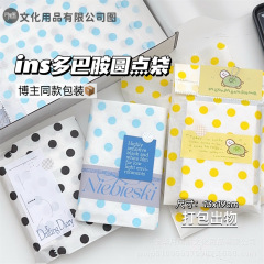 ins风彩色圆点纸袋出卡礼物打包diy大容量平价博主同款装饰礼品袋