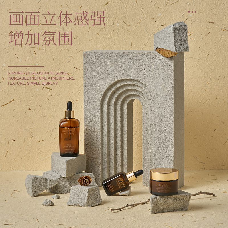 Estilo silencioso accesorios de fotografía piedra caliza Fondo geométrico irregular Nordic INS tiro Piedra