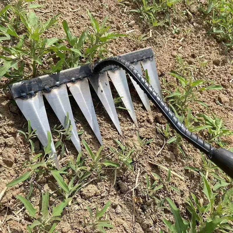 Заводские Прямые Сельскохозяйственные Стальные Грабли 5 Зубов Грабли Для Ногтей Бытовые Прямые Грабли Острые Маленькие Тонкие Зубы Инструмент Для Вытягивания