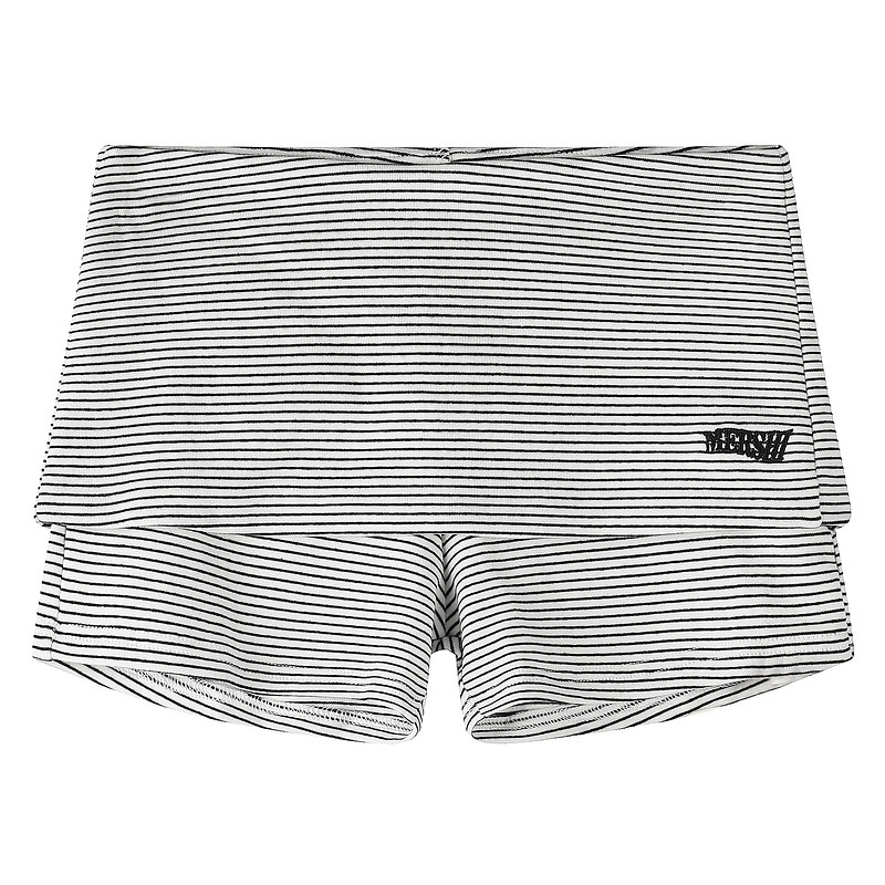 Black and white striped faux two-piece skirt-pants for women, high-waisted, hip-covering, anti-exposure, embroidered, suitable for dancing, casual wear, jogging, and sports