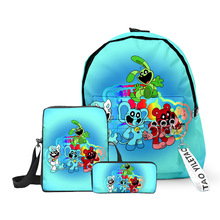 3D新品恐怖波比微笑动物smiling critters三件套书包双肩背包笔袋